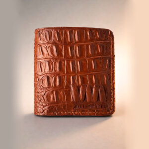 портмоне из натуральной кожи кайман ручной работы коричневый