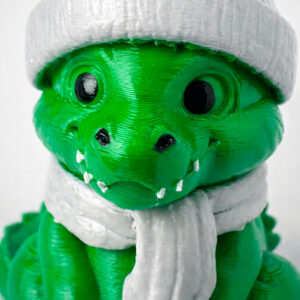02 фигурка крокодил зелёный в шапочке игрушка на ёлку сувенир