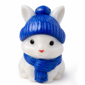 фигурка зайчик белый в шапочке игрушка на ёлку сувенир