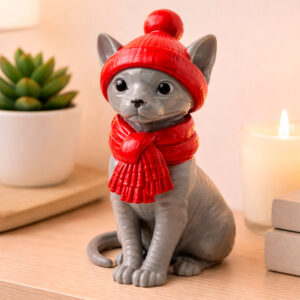 03-sfinks фигурка сфинкс серый в шапочке игрушка на ёлку сувенир