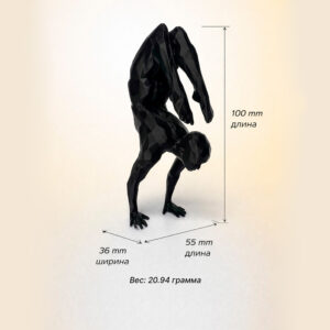 статуэтка йога человек полигональная для интерьера чёрная