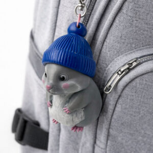 04 фигурка хомяк серый в шапочке игрушка на ёлку сувенир