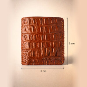 портмоне из натуральной кожи кайман ручной работы коричневый