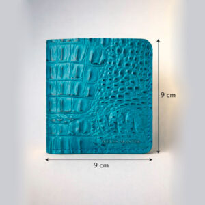 портмоне из натуральной кожи кайман ручной работы бирюзовый