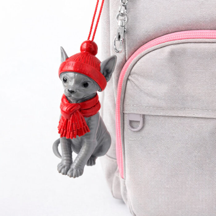 04-sfinks фигурка сфинкс серый в шапочке игрушка на ёлку сувенир