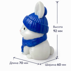 фигурка зайчик белый в шапочке игрушка на ёлку сувенир