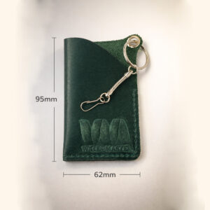 картхолдер из натуральной кожи ручной работы зелёный