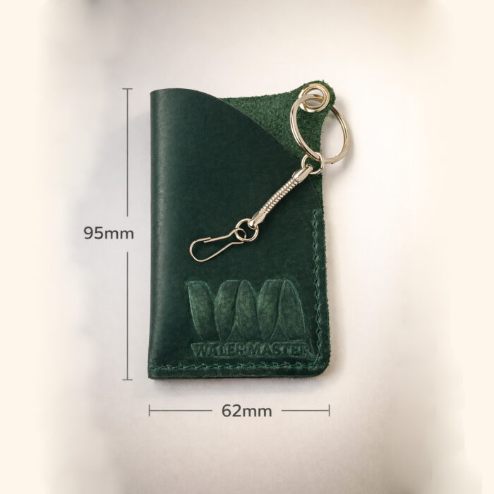 картхолдер из натуральной кожи ручной работы зелёный