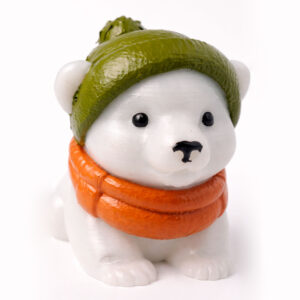 2 фигурка мишка полярный белый в шапочке игрушка на ёлку сувенир