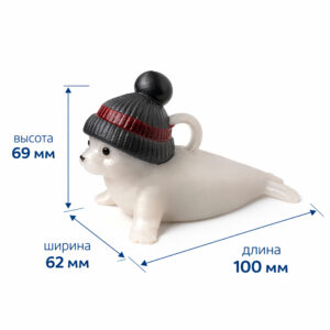 фигурка тюлень белёк белый в шапочке игрушка на ёлку сувенир