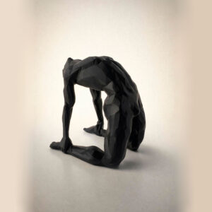 статуэтка йога человек полигональная для интерьера чёрная