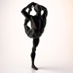 статуэтка йога человек полигональная для интерьера чёрная