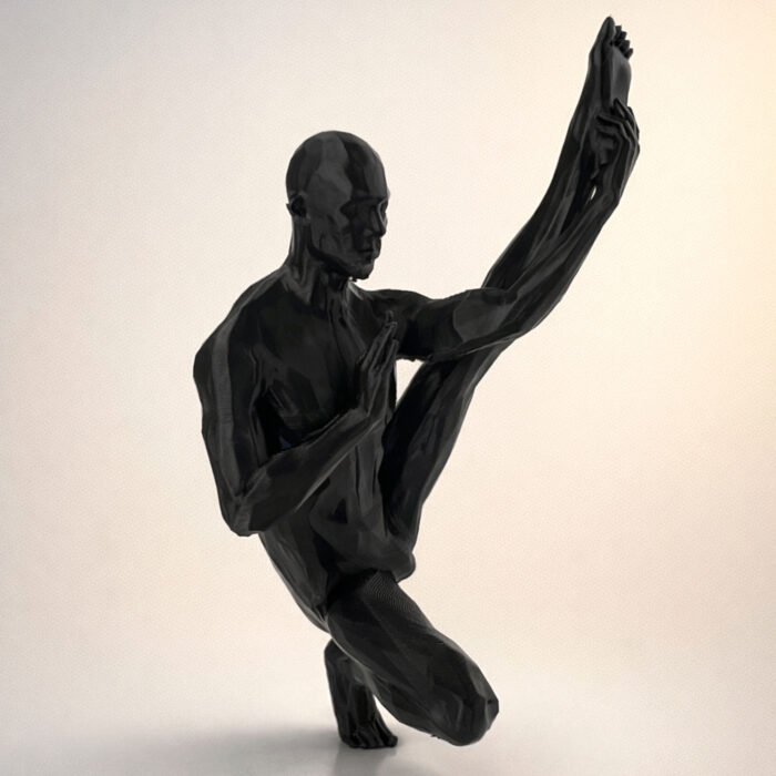 1 статуэтка йога человек полигональная для интерьера чёрная