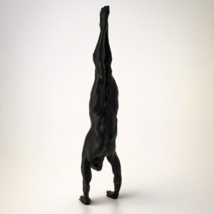 статуэтка йога человек полигональная для интерьера чёрная