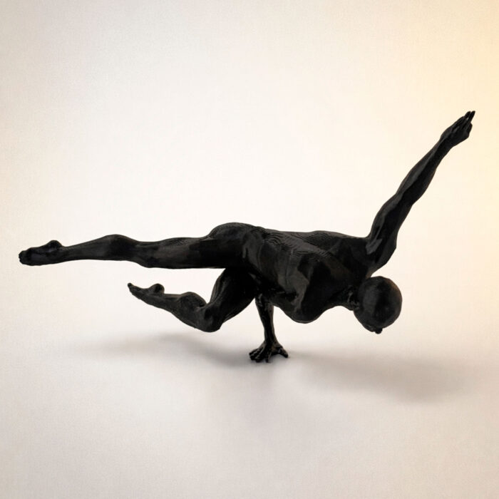 1 статуэтка йога человек полигональная для интерьера чёрная