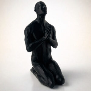 1 статуэтка йога человек полигональная для интерьера чёрная