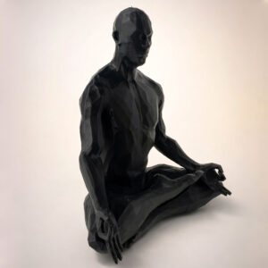 1 статуэтка йога человек полигональная для интерьера чёрная