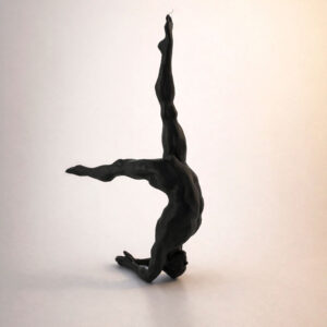 1 статуэтка йога человек полигональная для интерьера чёрная