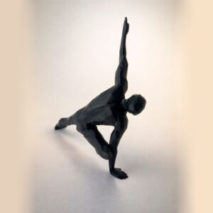 статуэтка йога человек полигональная для интерьера