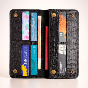 Мужской кошелёк из натуральной кожи "Маэстро" — портмоне с отделением под паспорт