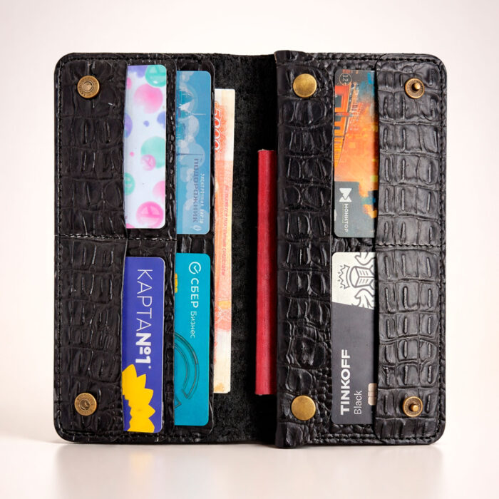 Мужской кошелёк из натуральной кожи "Маэстро" — портмоне с отделением под паспорт