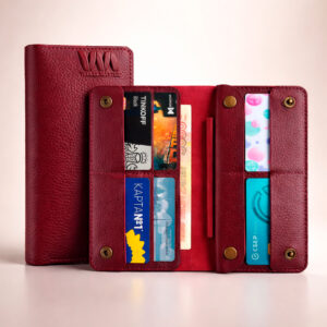 Мужской кошелёк из натуральной кожи "Маэстро" — портмоне с отделением под паспорт