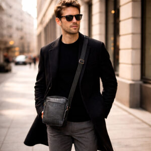 2 Сумка мужская кожаная A5 с тиснением под крокодила WELES MASTER