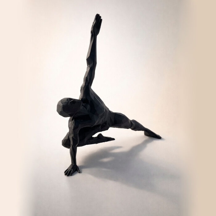 статуэтка йога человек полигональная для интерьера