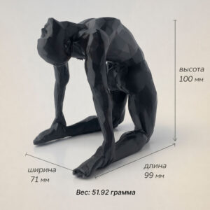 статуэтка йога человек полигональная для интерьера чёрная