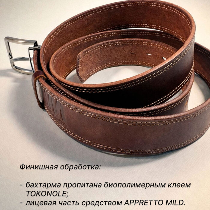 3 ремень мужской из натуральной кожи ручной работы прошитый