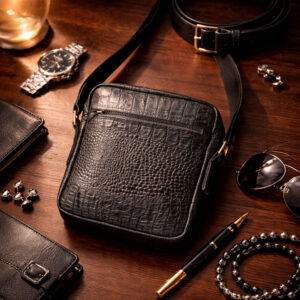 3 Сумка мужская кожаная A5 с тиснением под крокодила WELES MASTER