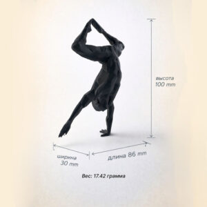 3 статуэтка йога человек полигональная для интерьера чёрная
