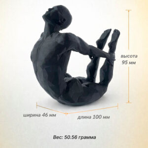 3 статуэтка йога человек полигональная для интерьера чёрная