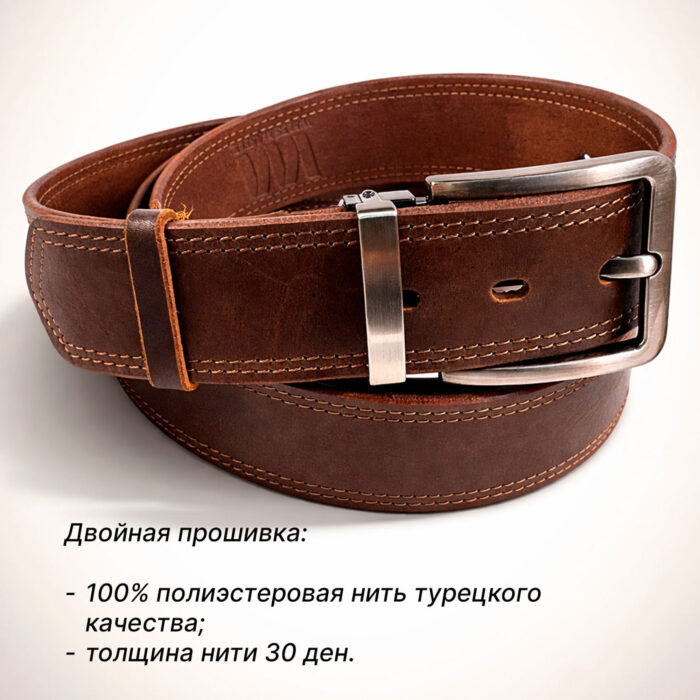 4 ремень мужской из натуральной кожи ручной работы прошитый