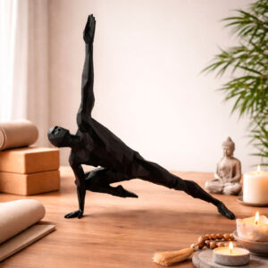 статуэтка йога человек полигональная для интерьера