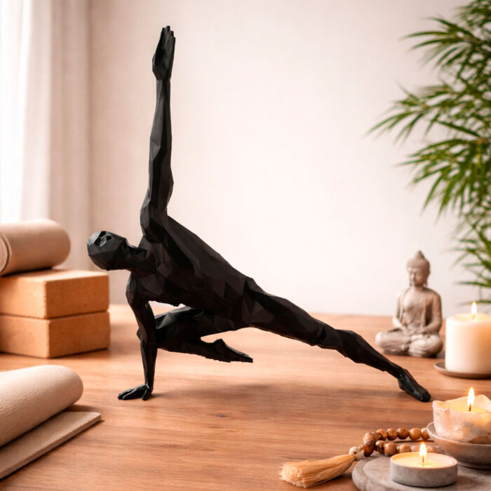 статуэтка йога человек полигональная для интерьера