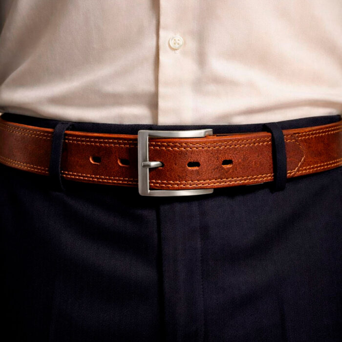 ремень мужской из натуральной кожи ручной работы прошитый