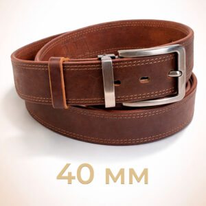 ремень мужской из натуральной кожи ручной работы двойная прошивка