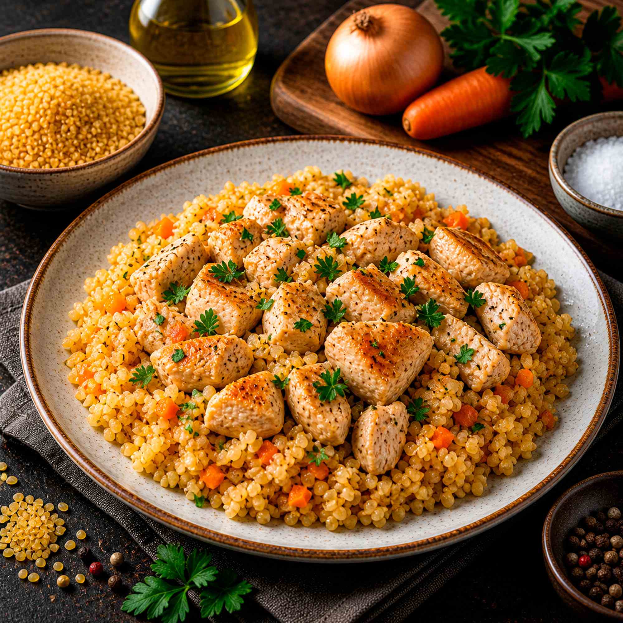 Курица с булгуром