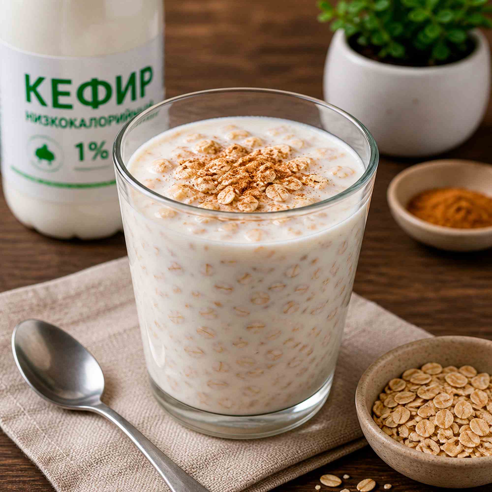 Кефир с овсянкой