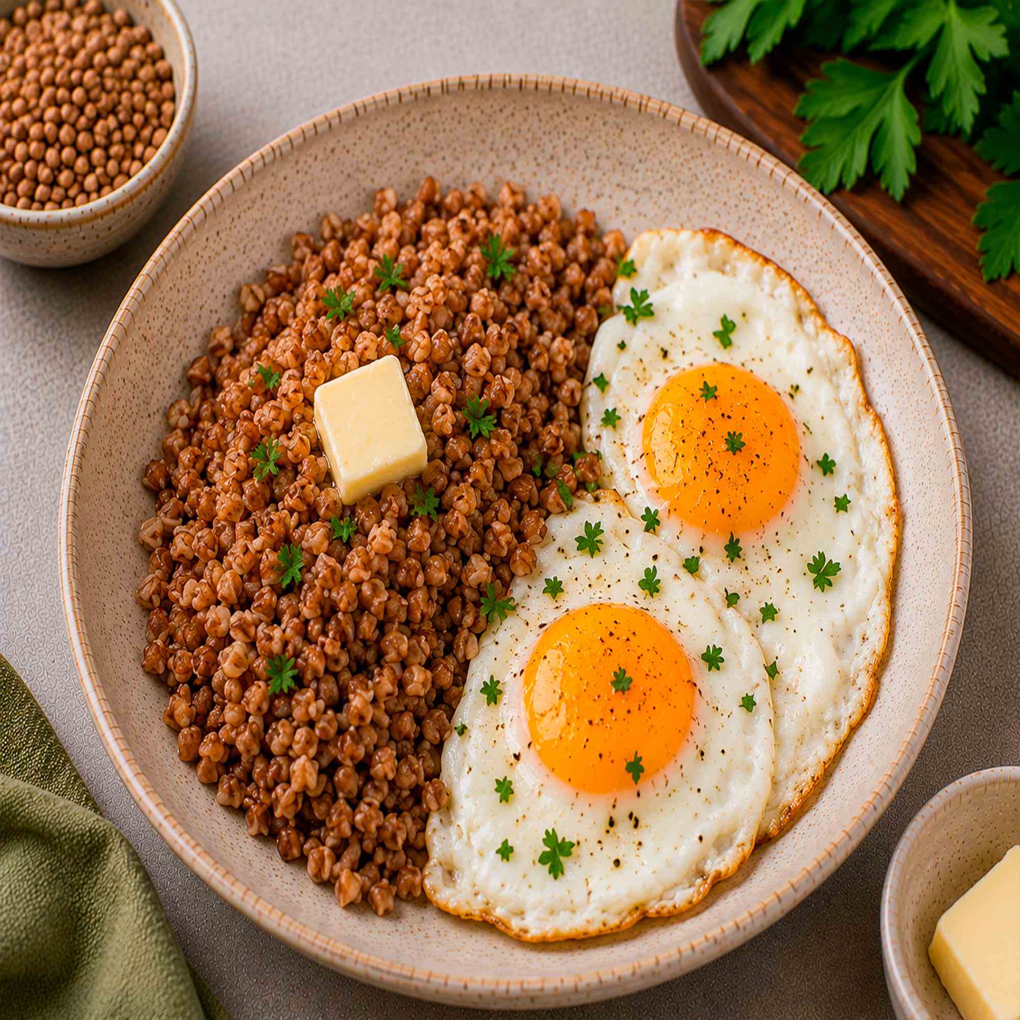 Гречка с яйцами
