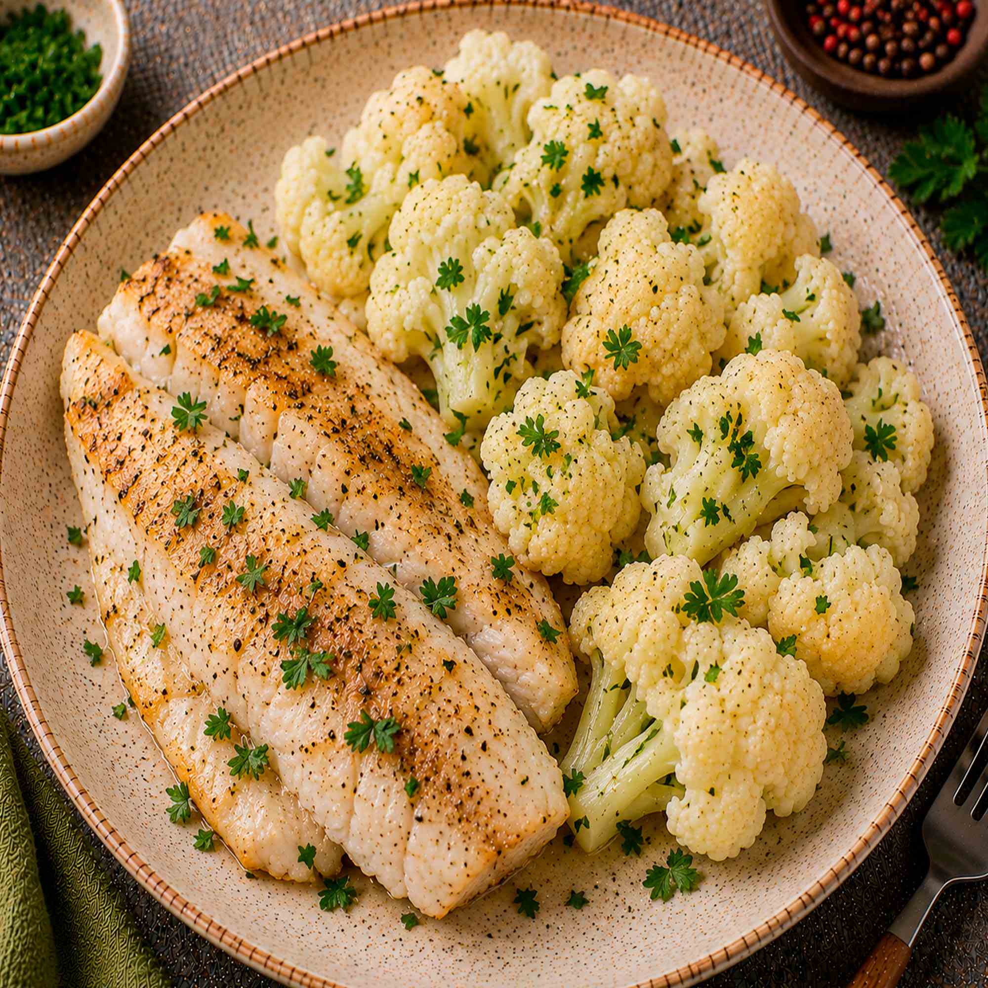 Минтай с цветной капустой