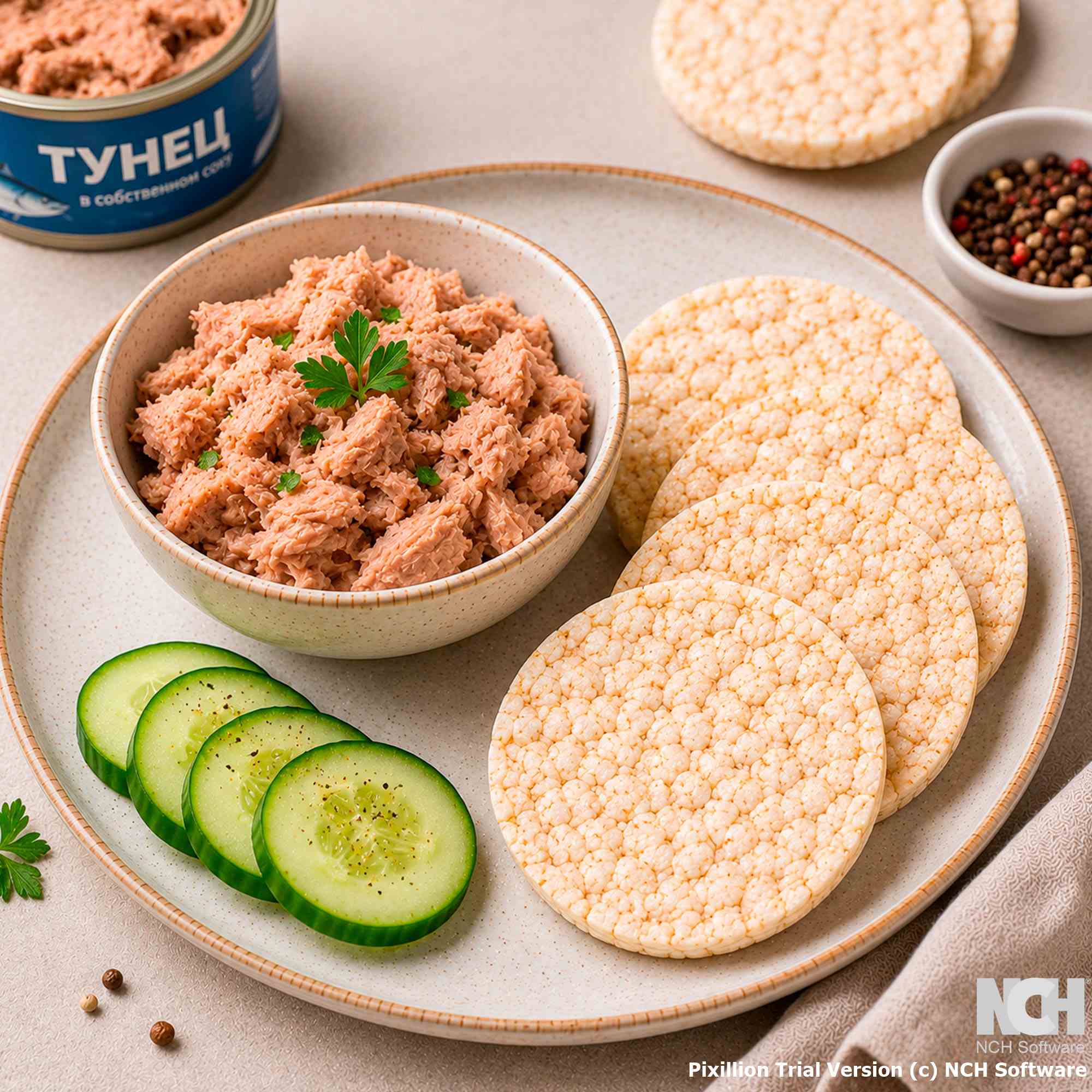 Тунец с хлебцами