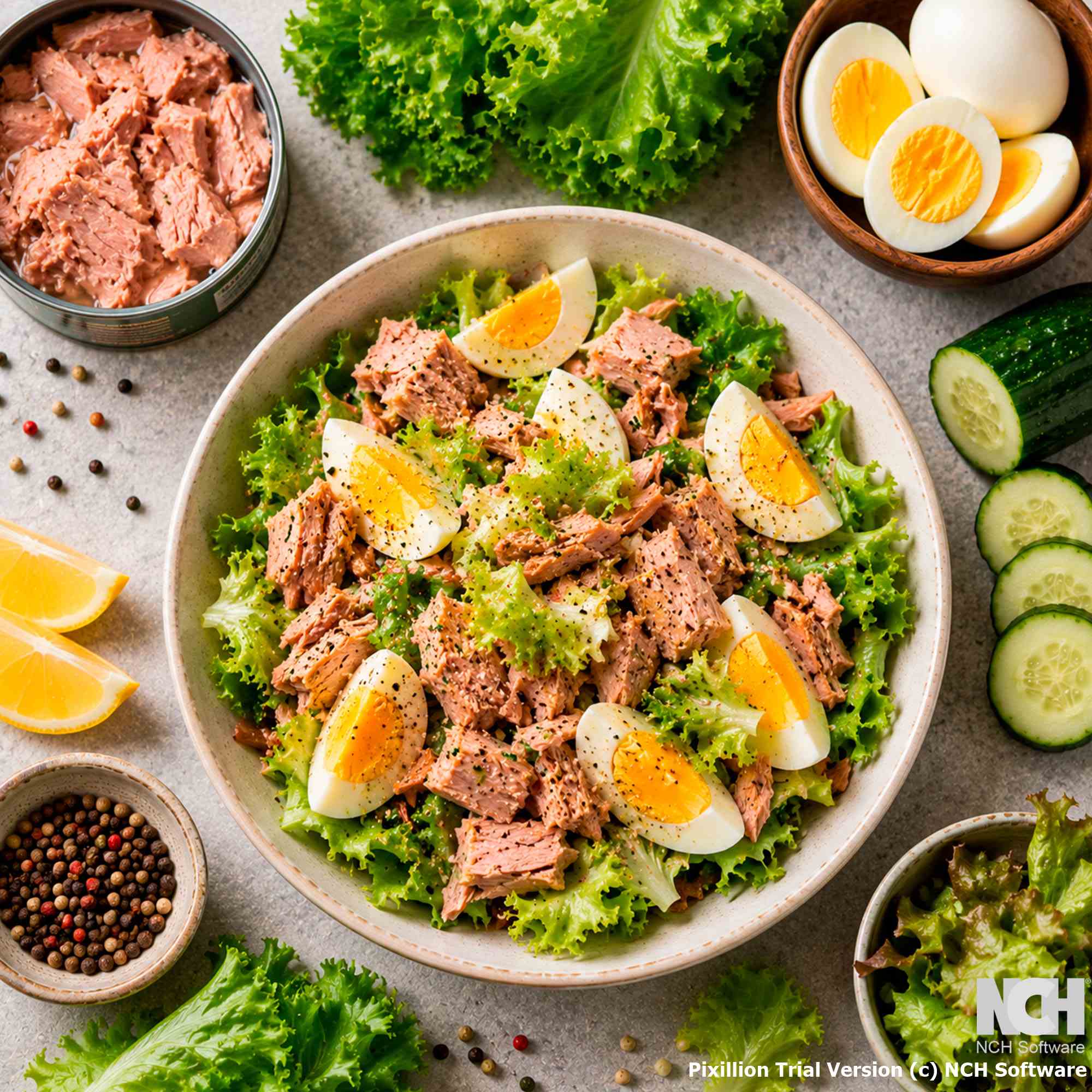 Салат с яйцом и тунцом
