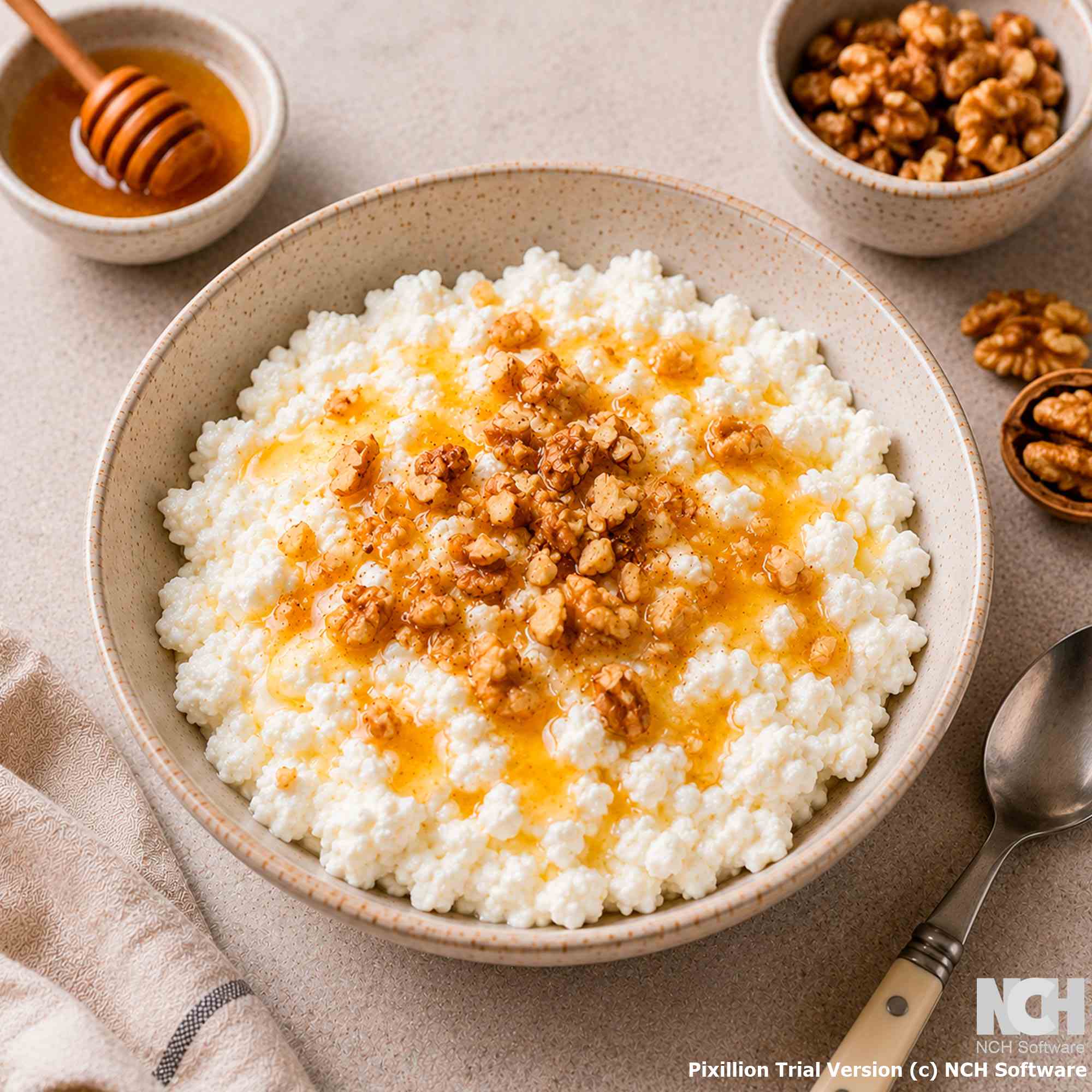 Творог с мёдом и орехами