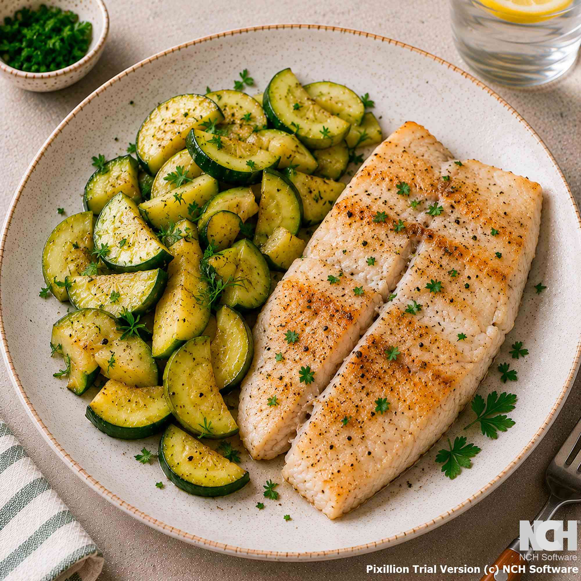 Минтай с кабачками