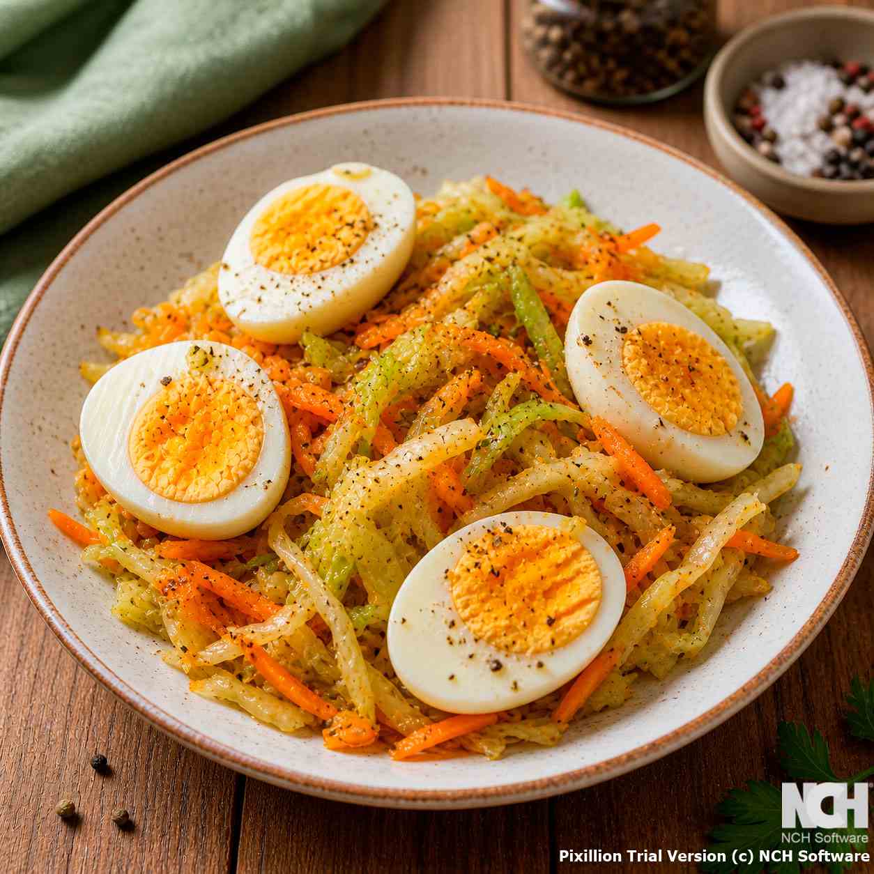 Яйца с овощами