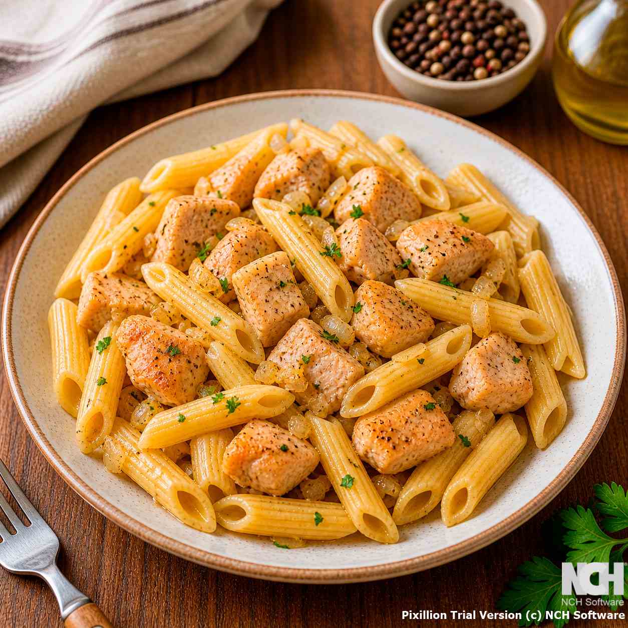 Индейка с макаронами