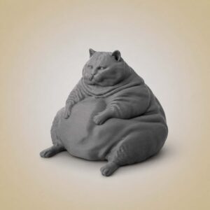 Серая коллекционная фигурка Кот Батон из PETG