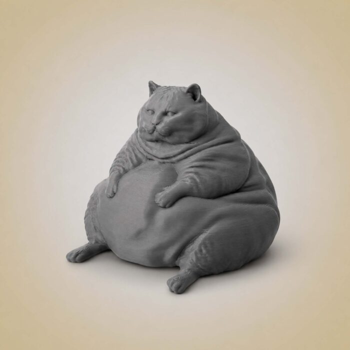 Серая коллекционная фигурка Кот Батон из PETG
